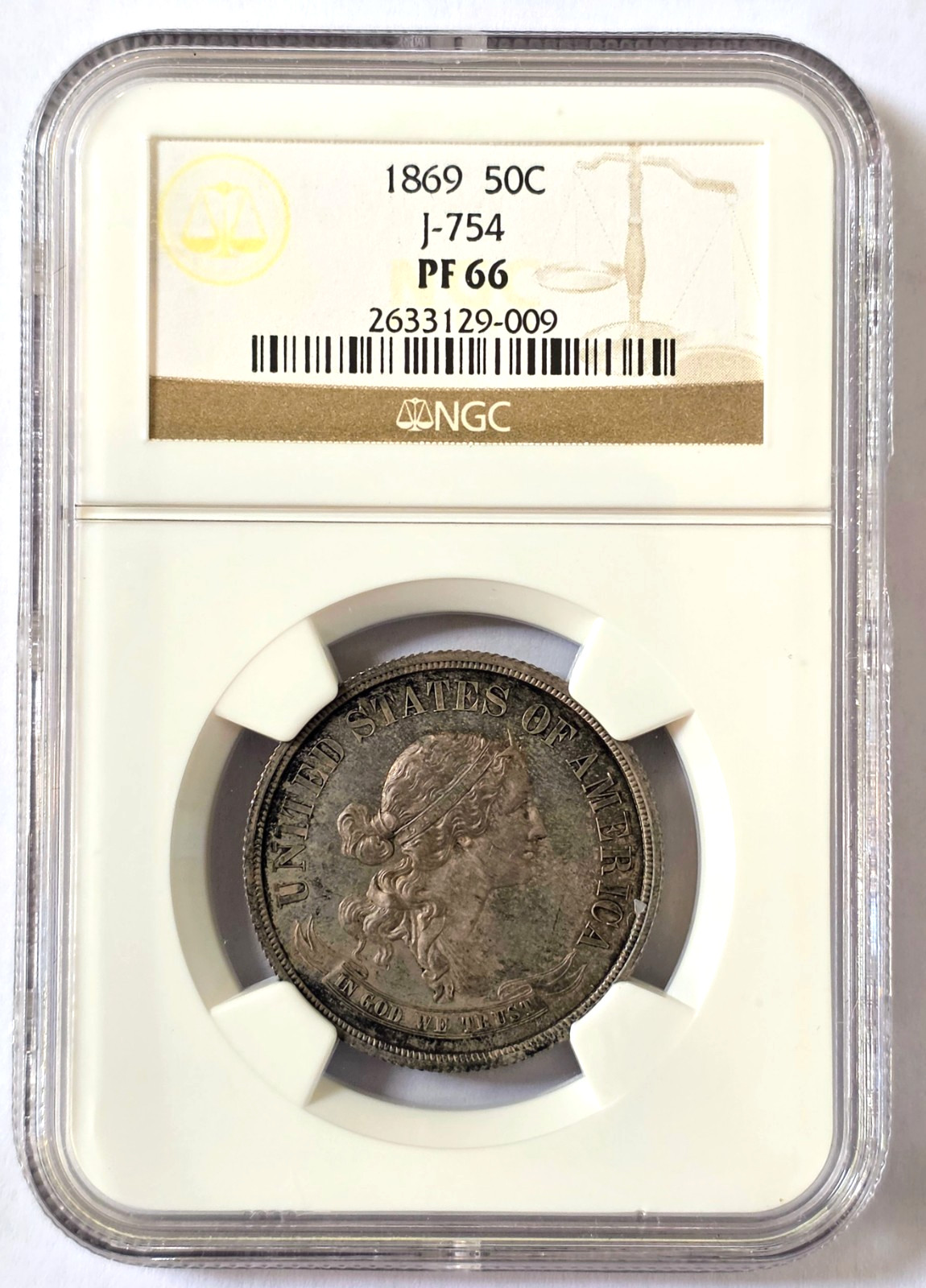 1869 50c J-754 Standard Silver Half Dollar Pattern NGC PF66 RARE # 2633129-009