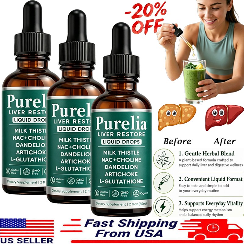 5PCS Purelia Liver Restore Drops – Complete Liver Detox Support Supplement 60ml