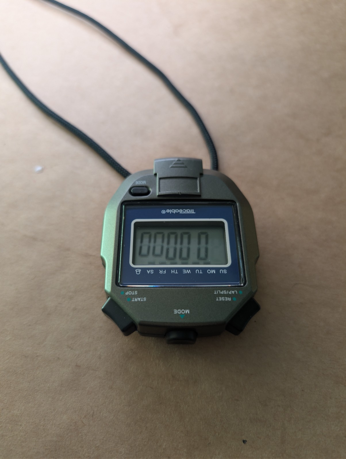 Traceable 1043TR Three-Button Digital Stopwatch Lap Split Timer w/ Lanyard