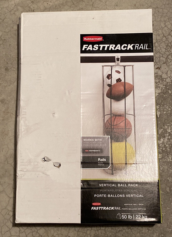 Rubbermaid FastTrack Garage Storage Vertical Ball Rack Holder - NEW IN BOX