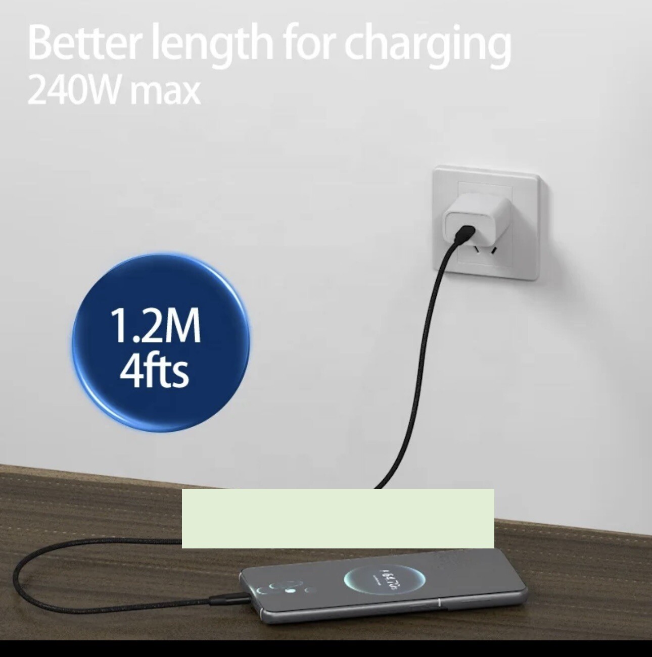 Heavy Duty Braided USB C Type-C Fast Charging Data Sync Charger Cable