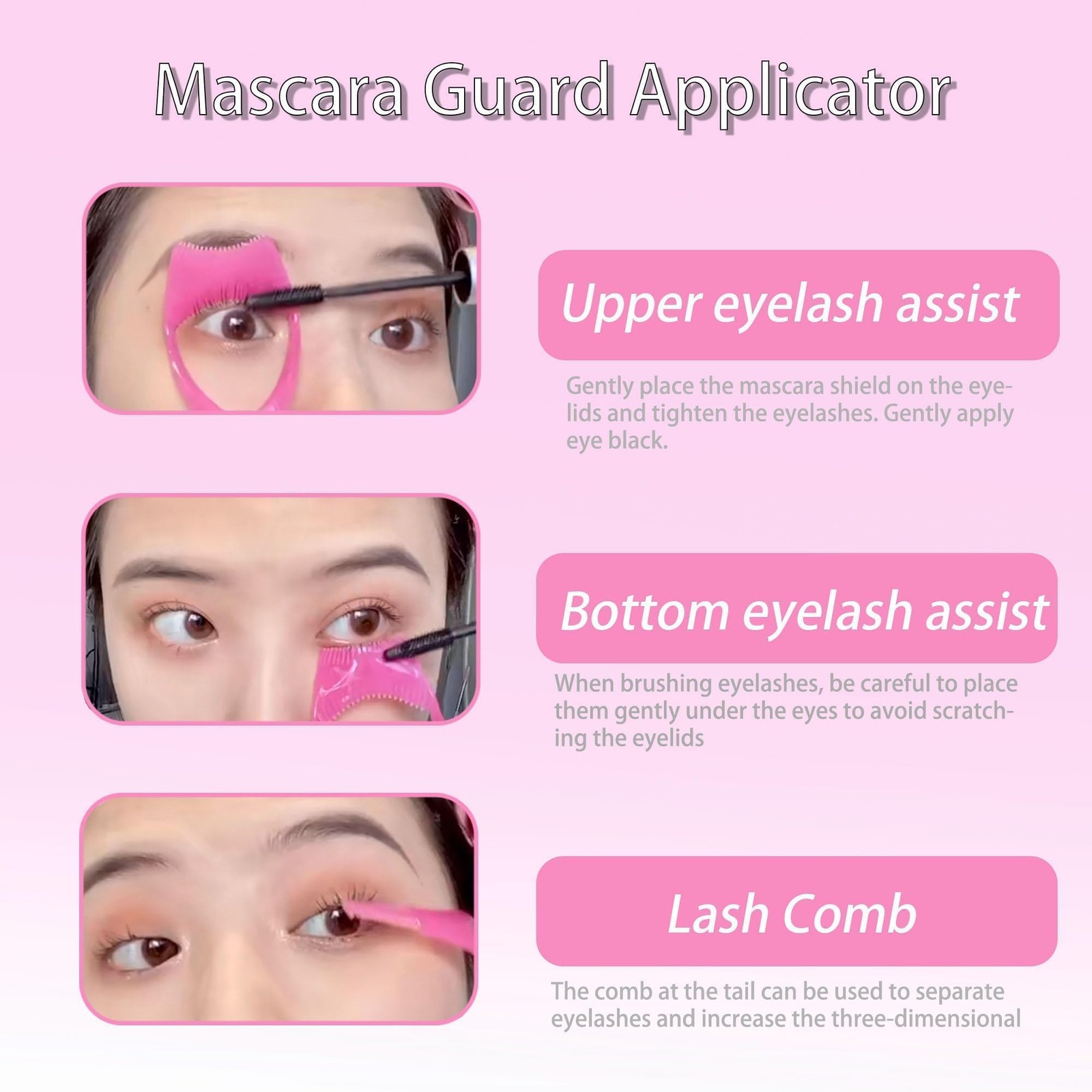 Mascara Shield Lash Buddy Applicator Tool NINGLASH 3 Pcs Lash Applicator Make...