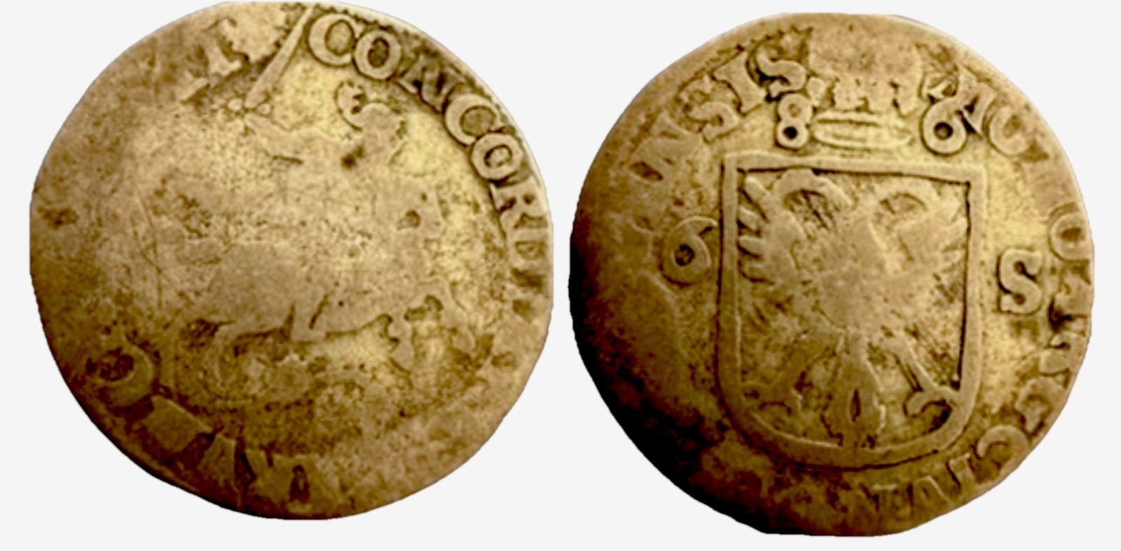 6 Stuivers Netherlands Nijmegen, City of 1686 Silver 6 Stuiver "Rijderschelling"