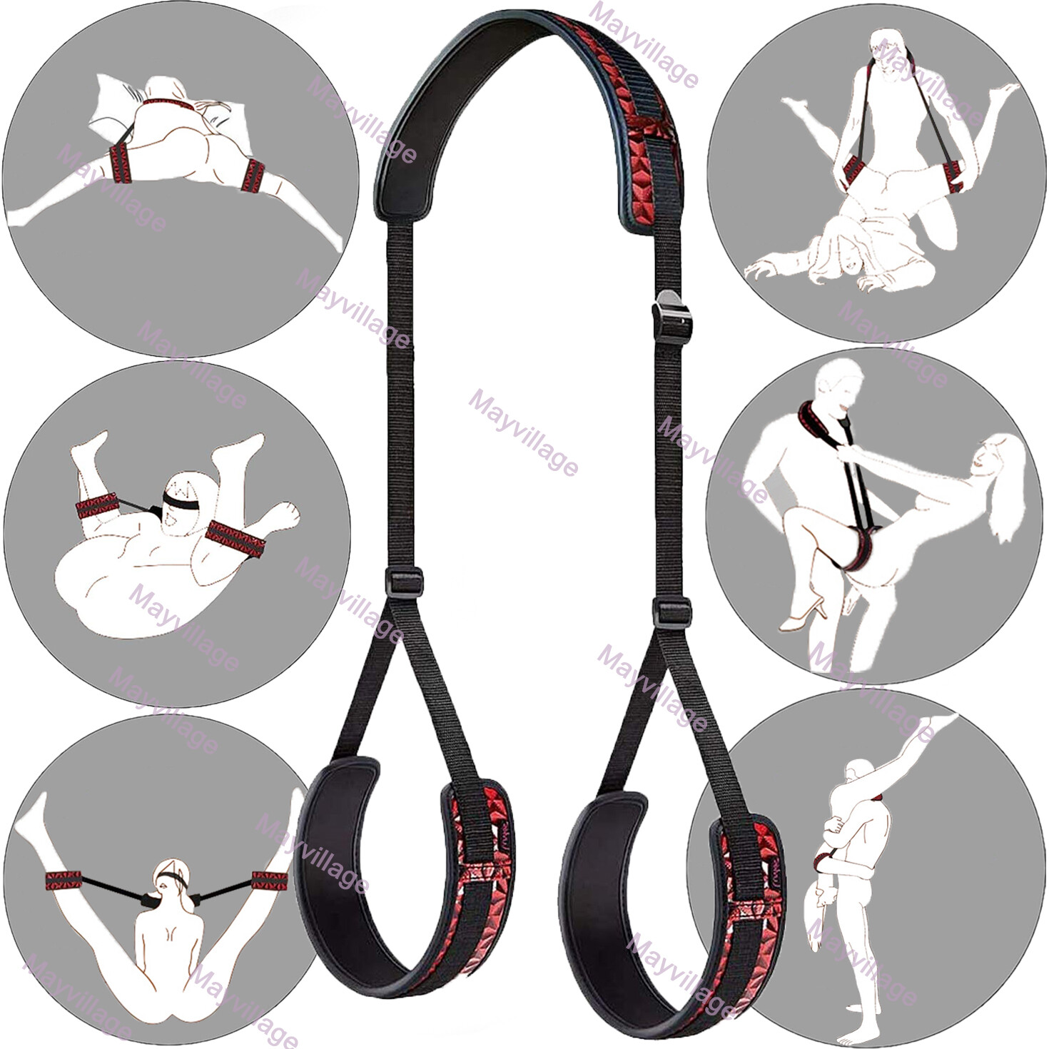 BDSM Bondage Sex Toys Thigh Sling Straps Legs Restraints Bed Couples Adjustable
