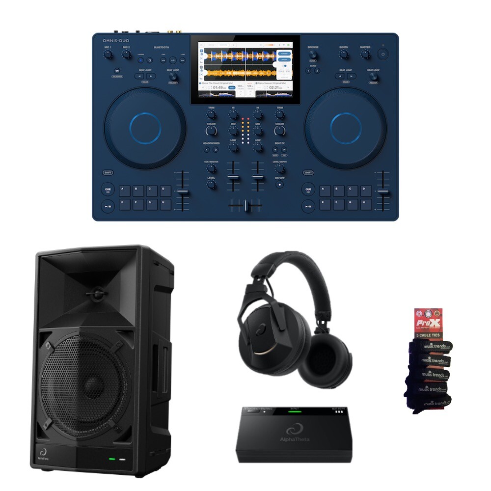 AlphaTheta OMNIS-DUO DJ system + WAVE-EIGHT Speaker + HDJ-F10 Wireless Headphone