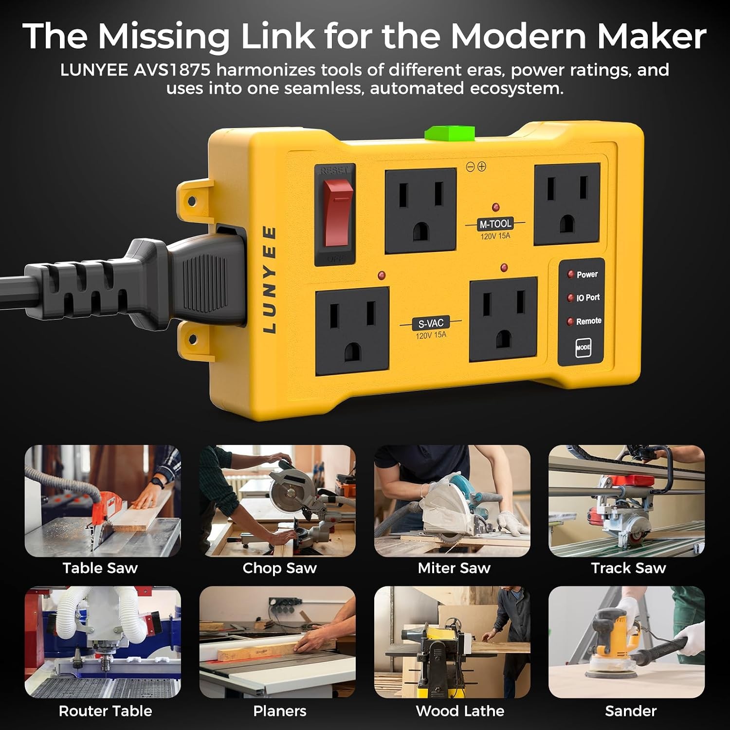 Automatic Vacuum Switch Remote 4 Outlet CNC Laser Dust Collector Control