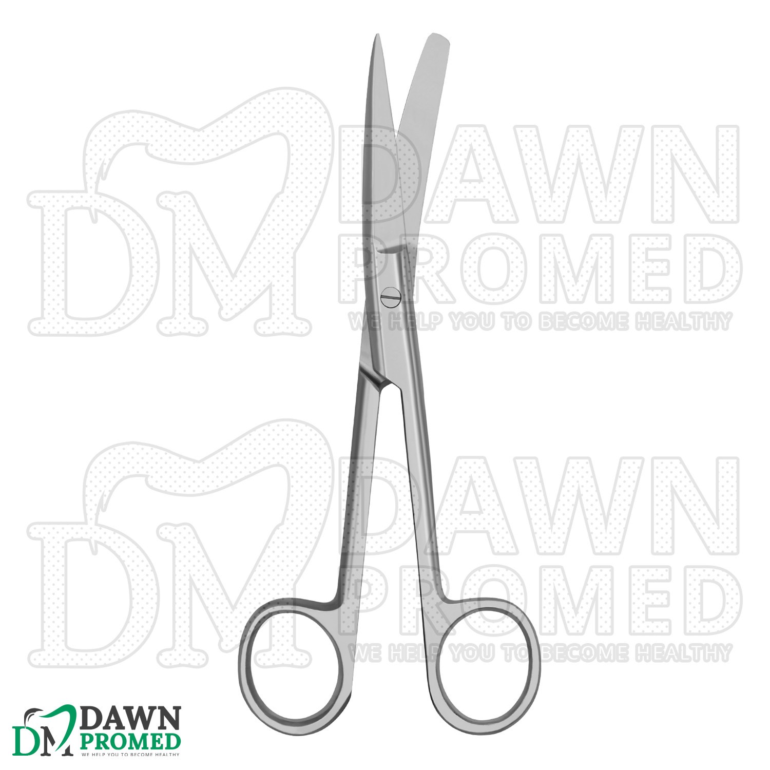 3 Pcs Operating Scissors 5.5" Curved Sharp Blunt Round Pattern Surgical Set