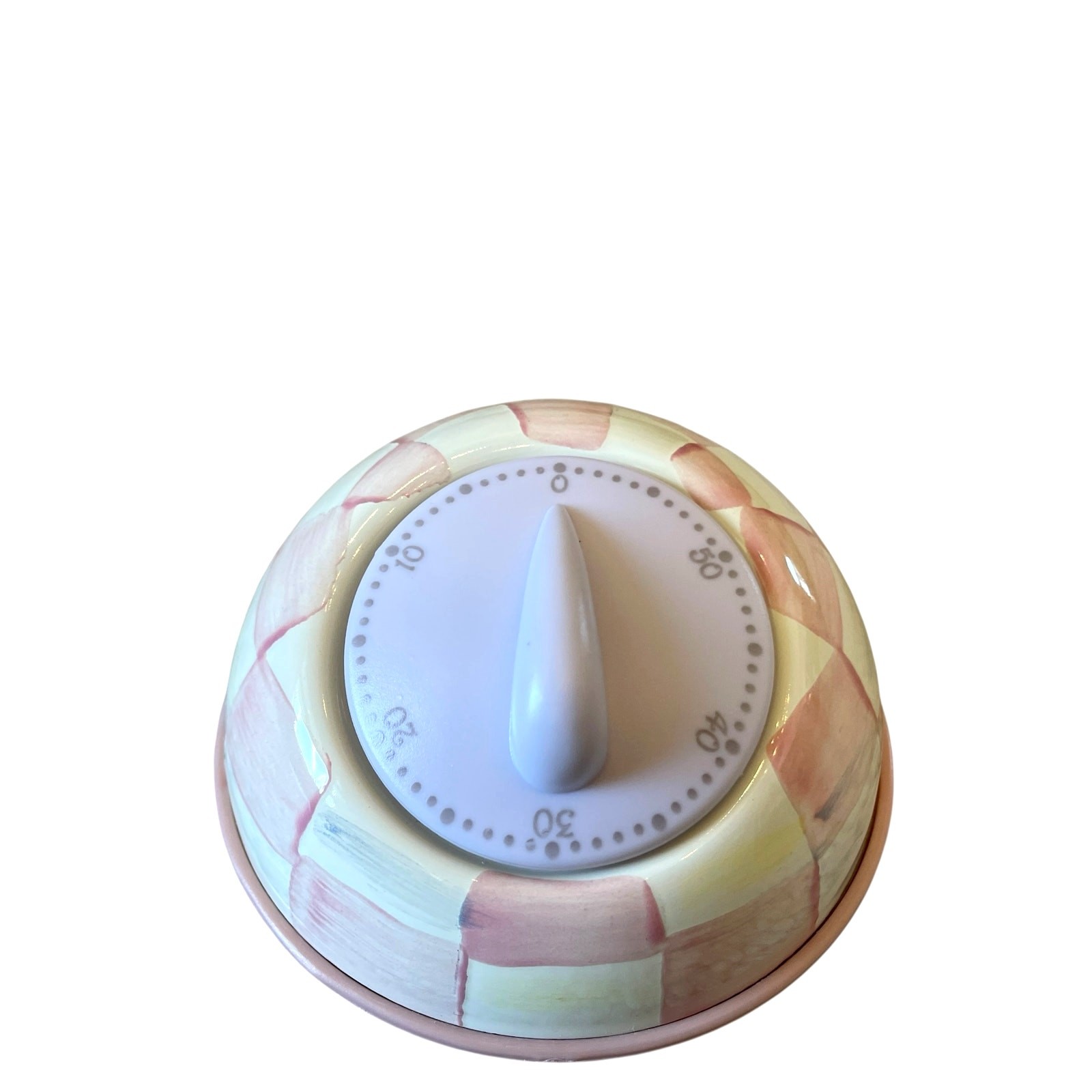 Mackenzie-Childs Rosy Check Kitchen Timer Pink & White NEW