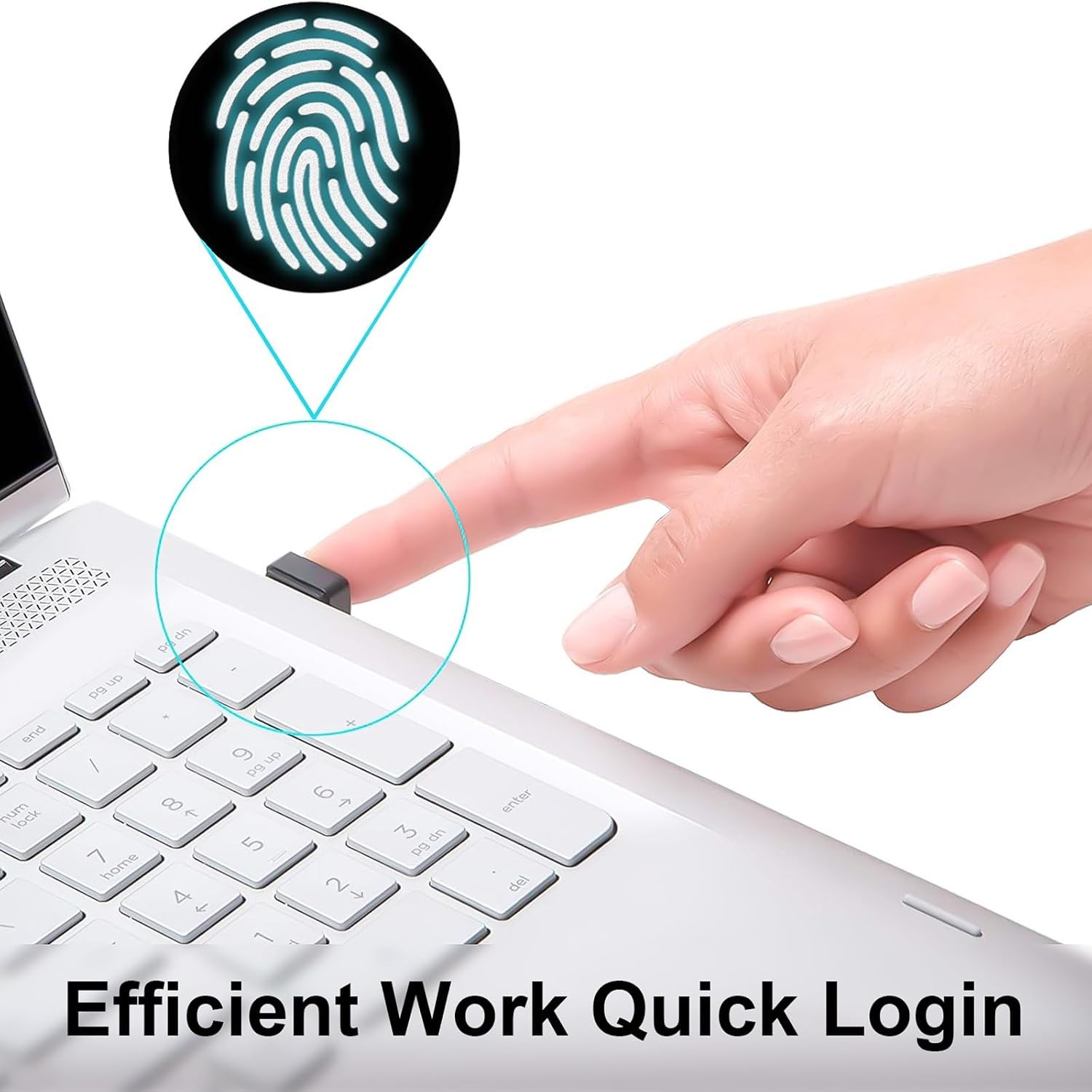 USB Fingerprint Reader for Windows 10/11 Computer with Fingerprint Recognition