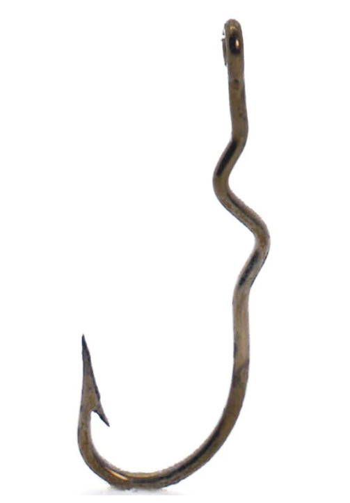 50 MUSTAD 33903BR KINK SHANK HOOKS Popper Fly Tying Bronze Finish