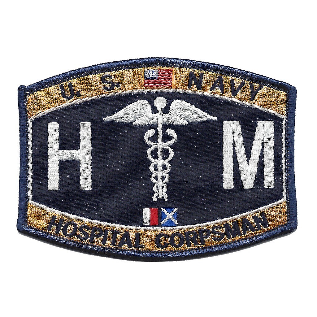 USN NAVY HM HOSPITAL CORPSMAN MOS RATING PATCH SAILOR VETERAN DOC CADUCEUS