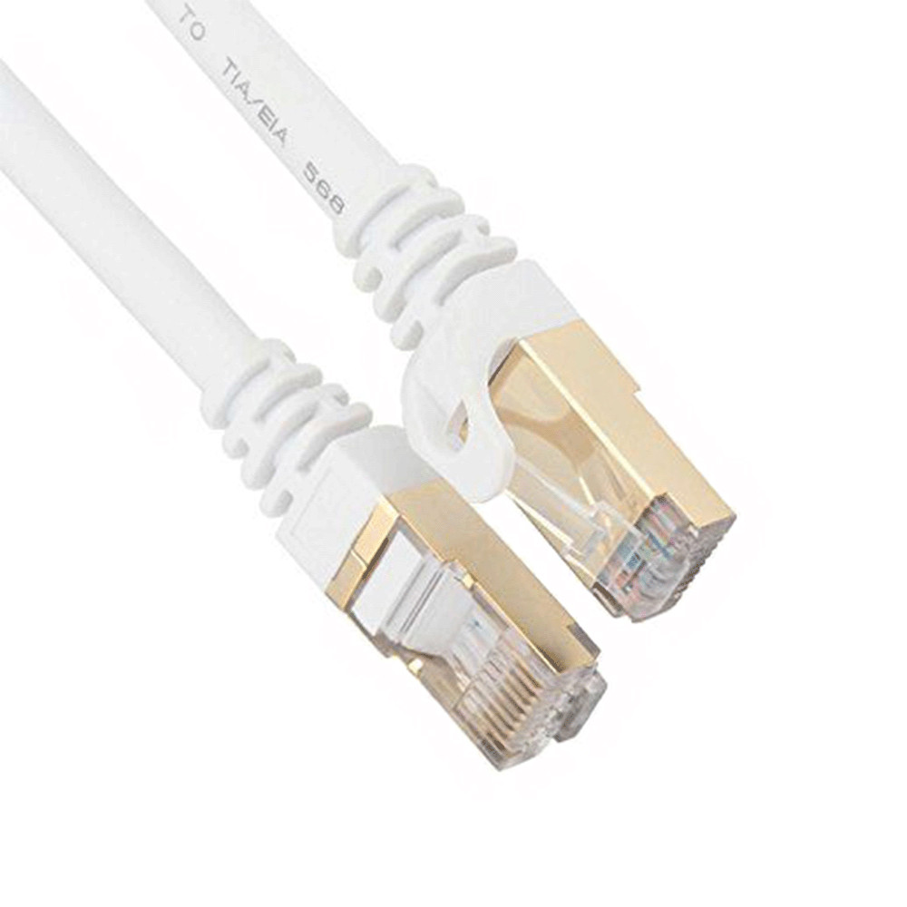25ft Cat7 Ethernet Network Cable SFTP Shielded High Speed LAN Modem Router White