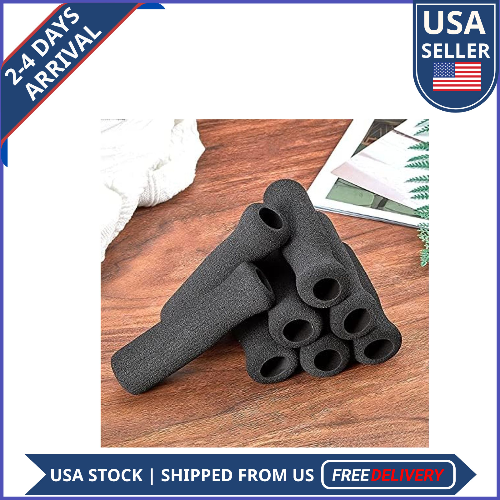 Foam Cane Handle Grip Black Bicycle Walking Cane Replacement Handle 4.5"