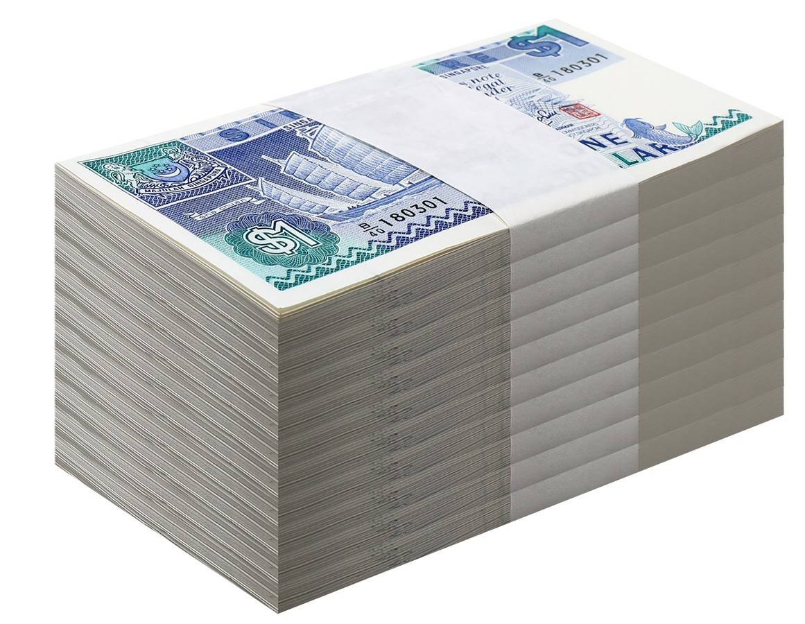 Singapore 1 Dollar, 1987 ND, P-18a, UNC X 1000 PCS Brick