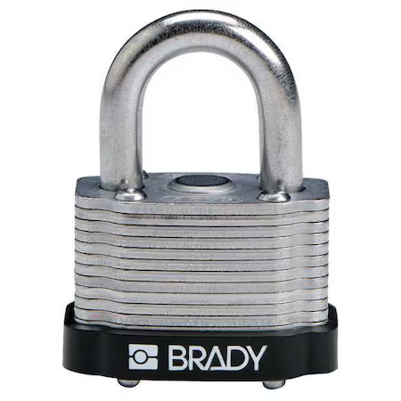 Brady 143136 Keyed Padlock, Open, Rectangular Steel Body, Hardened Steel