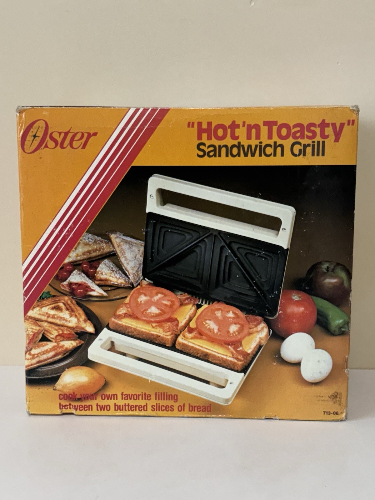 Vintage 1981 Oster "Hot 'N Toasty" Sandwich Grill 713-06 New In Box