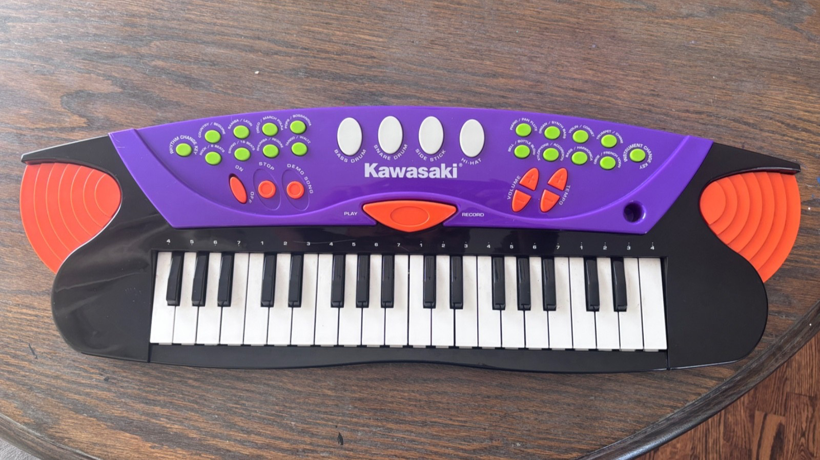 Vtg Kawasaki Kids 37 Key Keyboard Piano Purple Tested Working Record Playback
