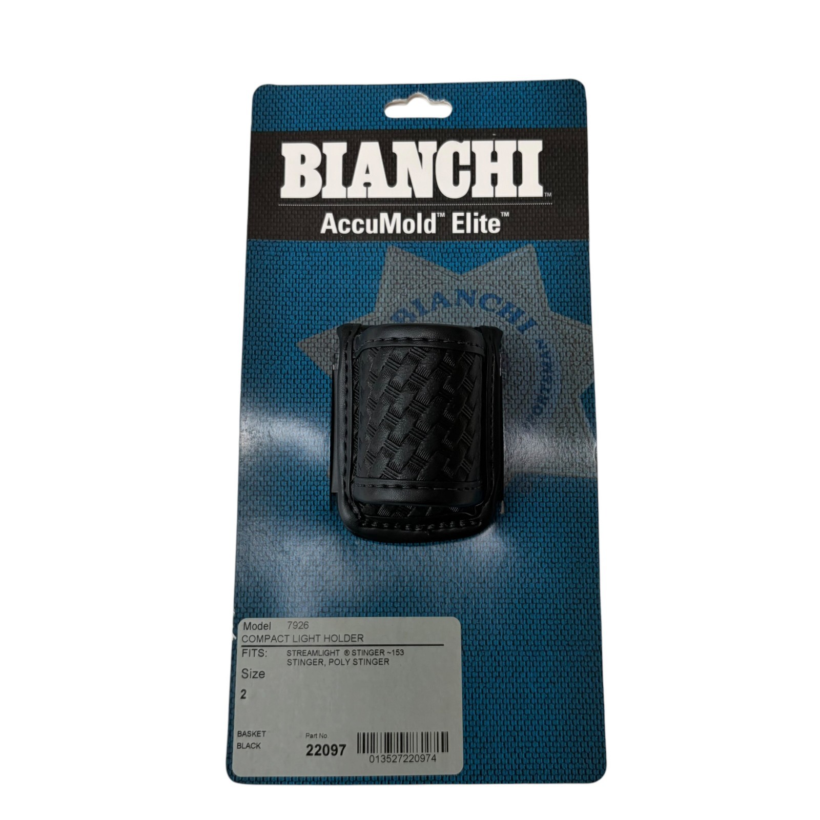 Bianchi Model 7926 Compact Light Holder Size 2 Basketweave Black 22097
