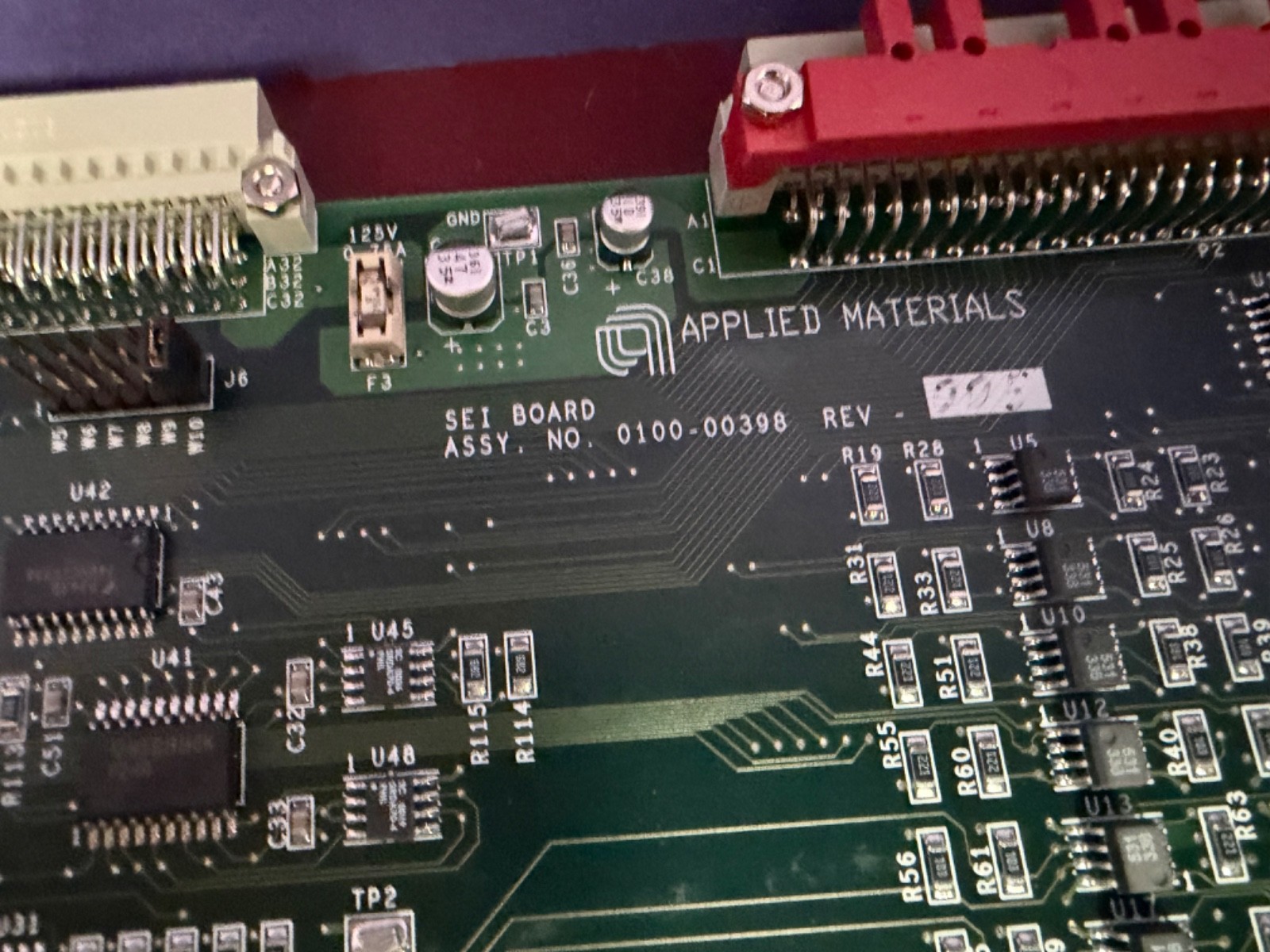 AS IS UNTESTED FOR PARTS AMAT 0100-00398 SEI Board System Electronics Interface