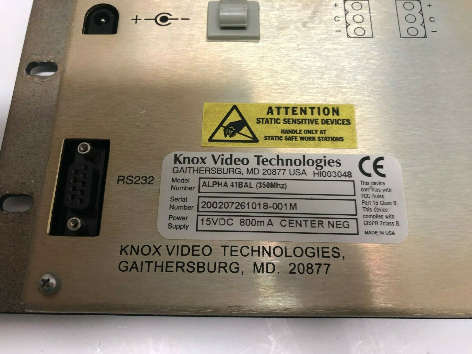 Knox Video Technologies Alpha 41Bal