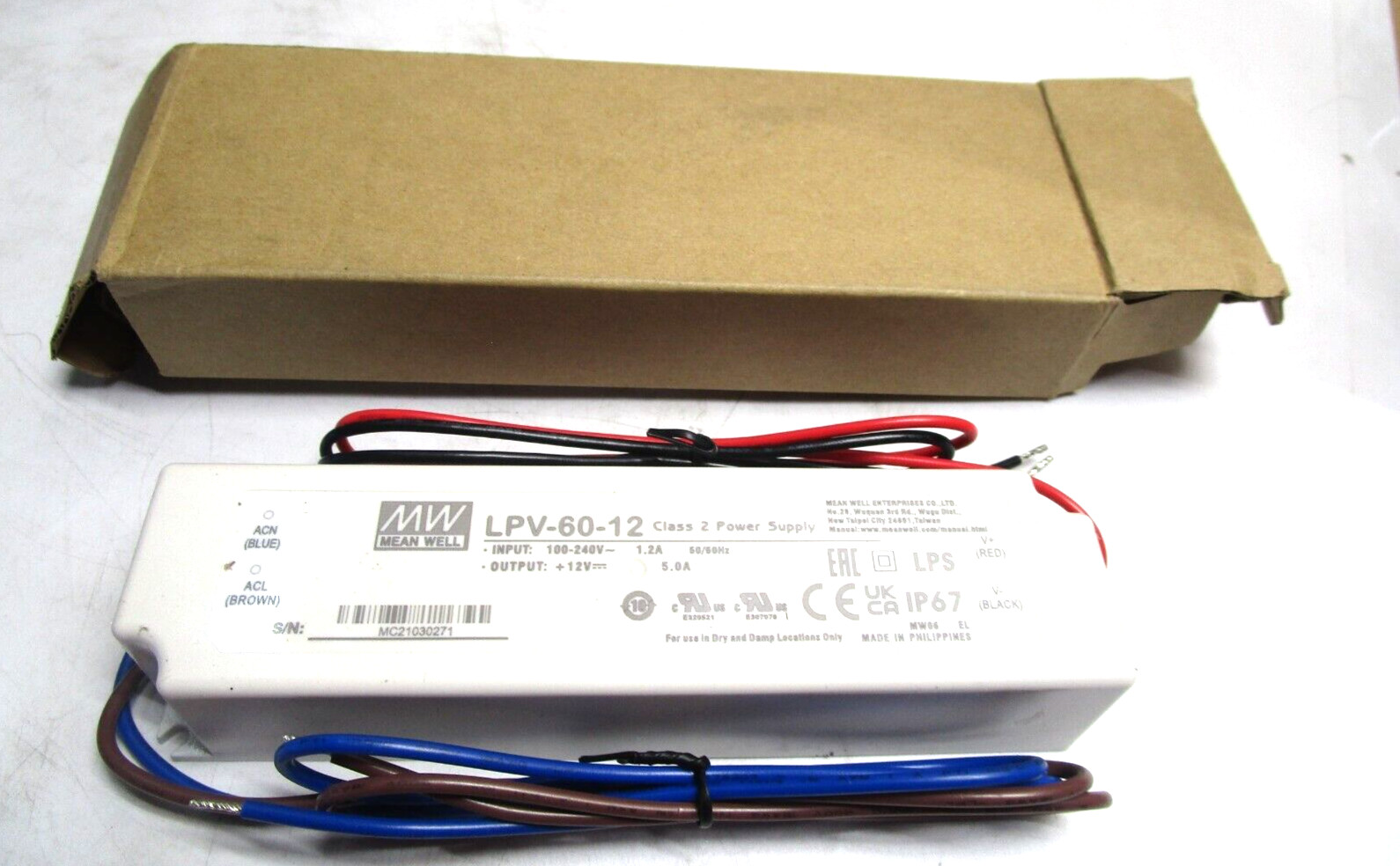 Mean Well LPV-60-12 Panel Mount Power Supply LPV Series AC-DC 12-Volt 5-Amp