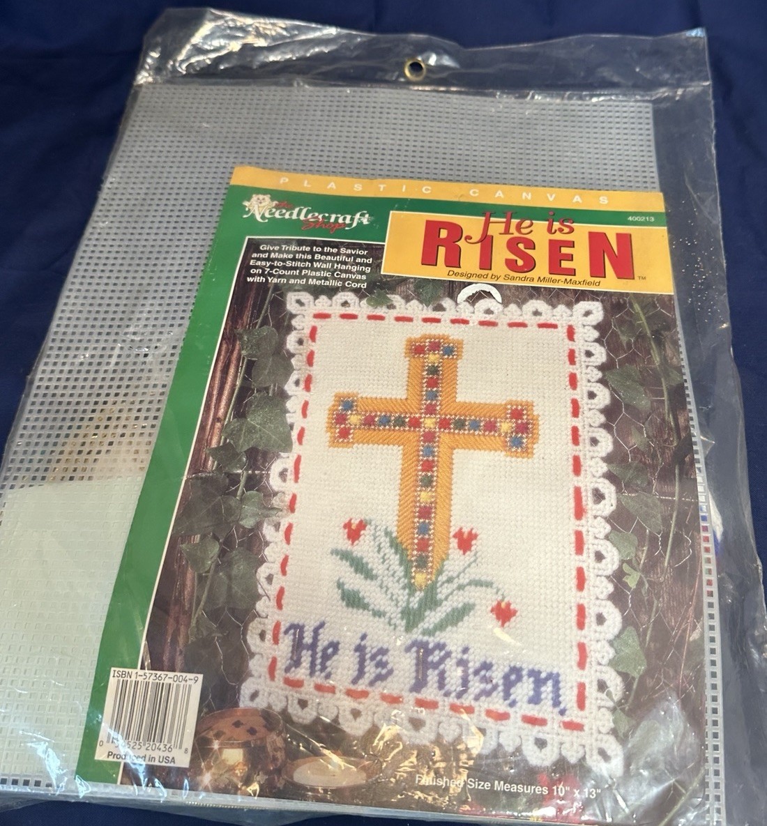The Needlecraft Shop He Is Risen plastic canvas wall hanging kit Easter 400213