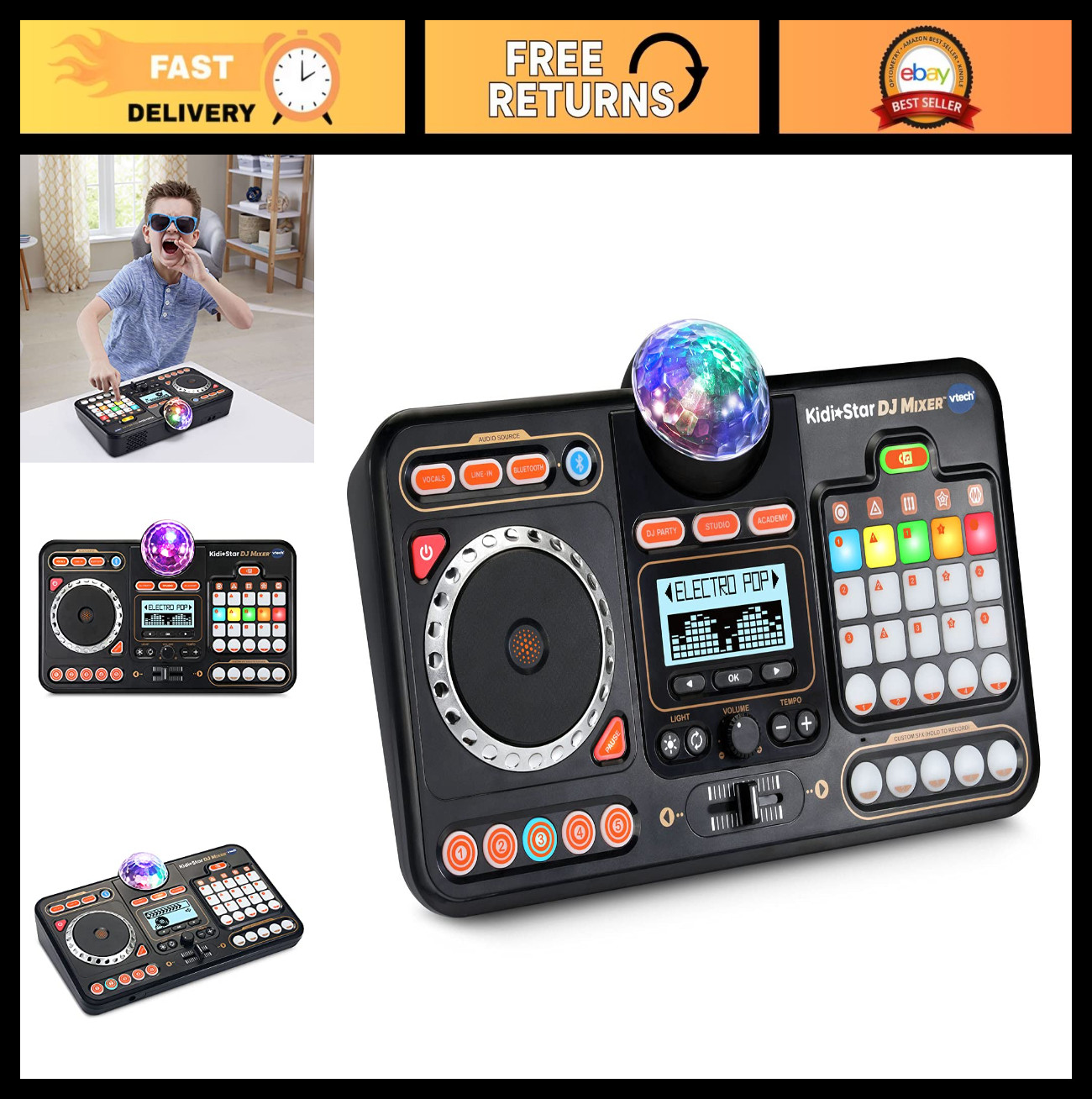 DJ Mixer for Kids - VTech Kidi Star, Interactive Music Toy, Fun Sound Effects, L