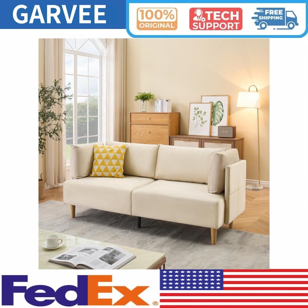 76" Loveseat Sofa Modern Sofa 2 Seater Couches for Living Room Velvet Sofas