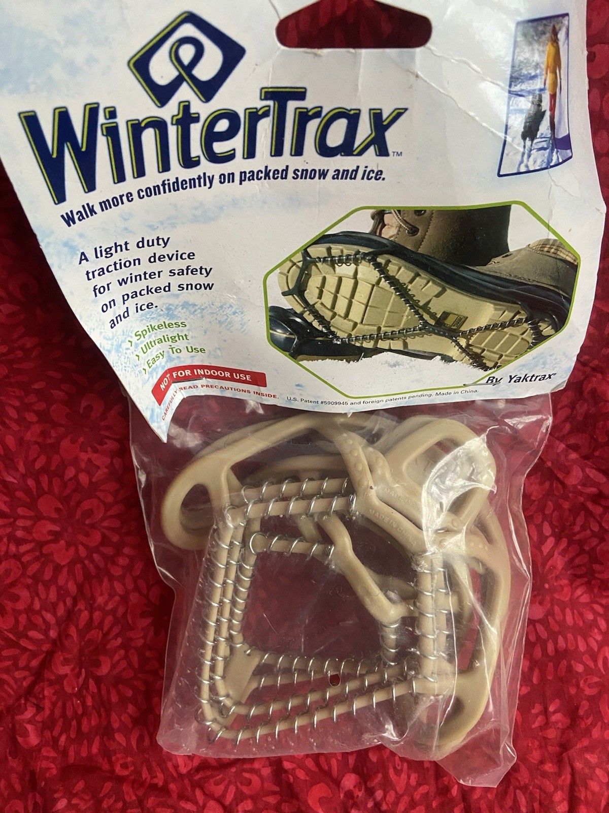 Yaktrax Wintertrax Beige Traction Device Lightweight Reusable Portable for Snow