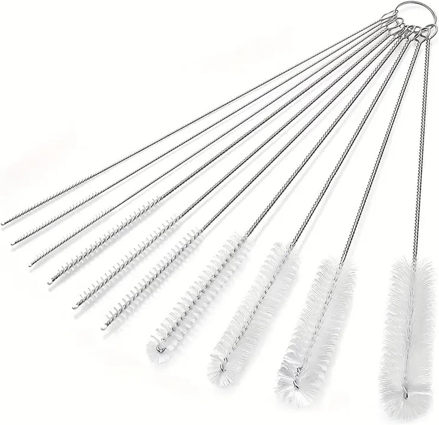 Bottle Cleaning Brushes - 8 Inch Long Straw Brush Flexible Nylon Tube Cleaner...
