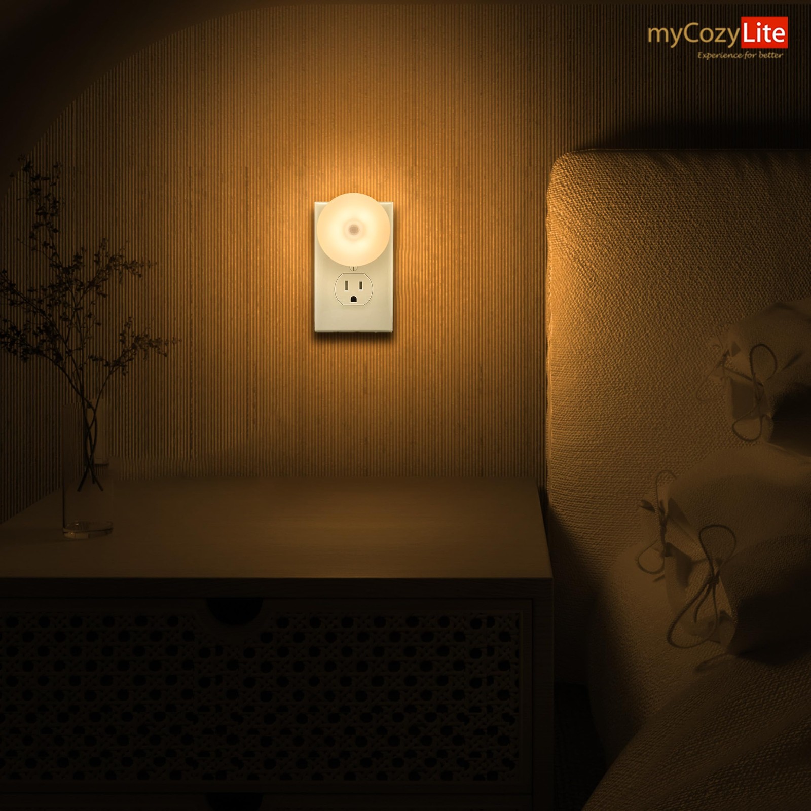 Motion Sensor Night Light, 2 Pack Activated M1803, Warm White