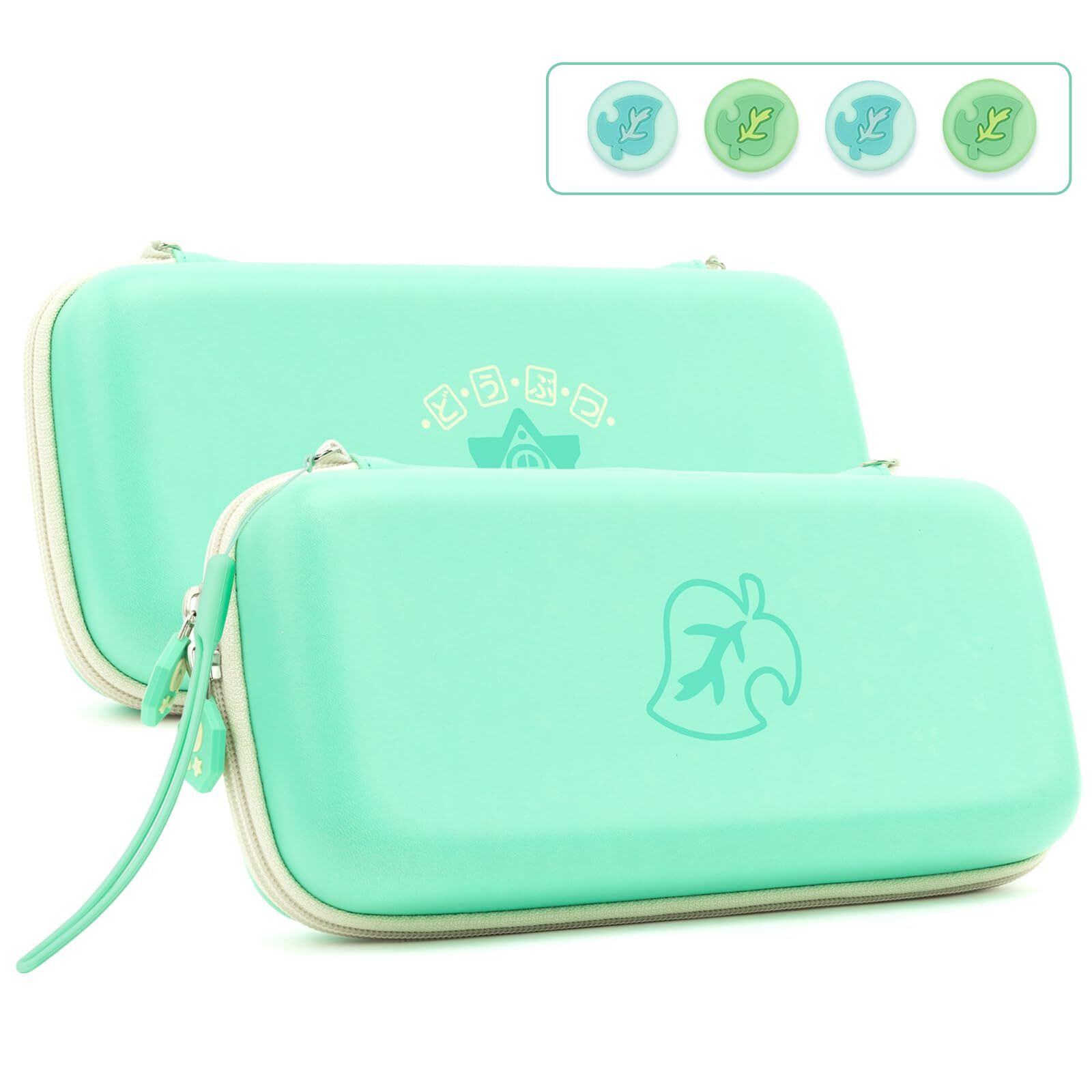 For Nintendo Switch/NS OLED Animal Crossing Storage Bag + Thumbstick Caps 4PCS