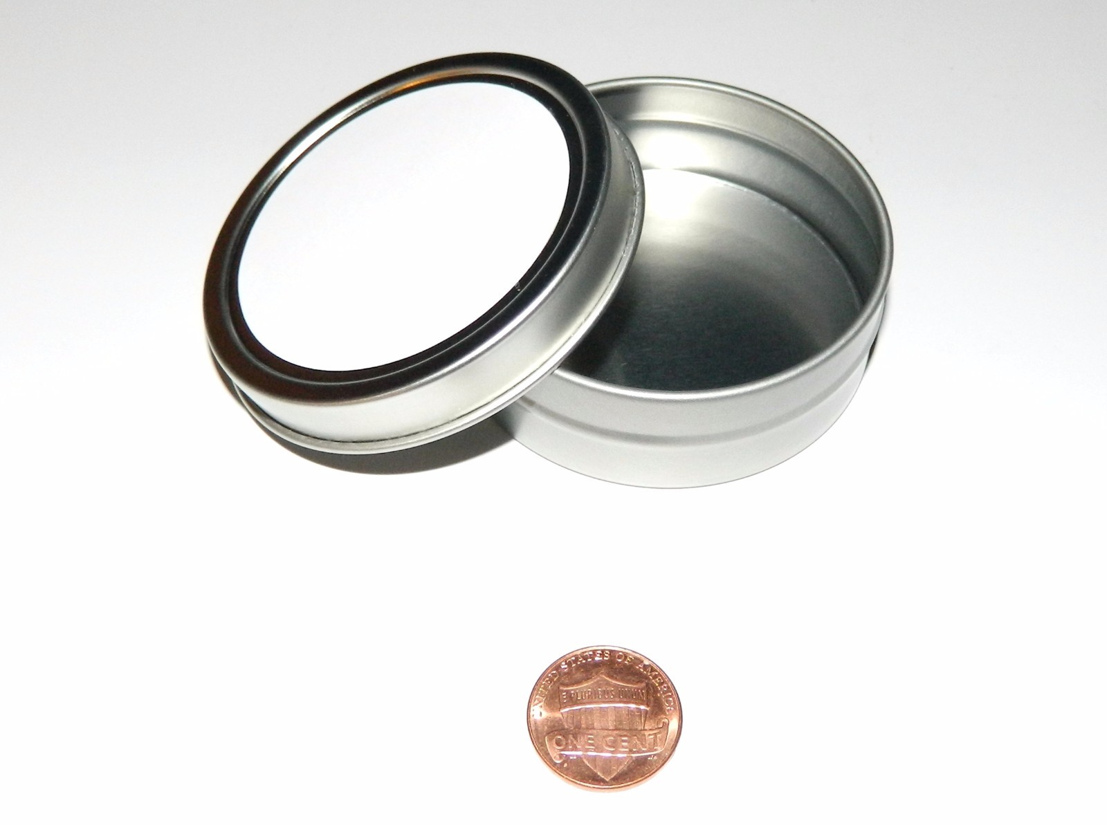 2 oz Round Metal Blank White Label Slip-Lid Tin Can Container - Use With Crafts
