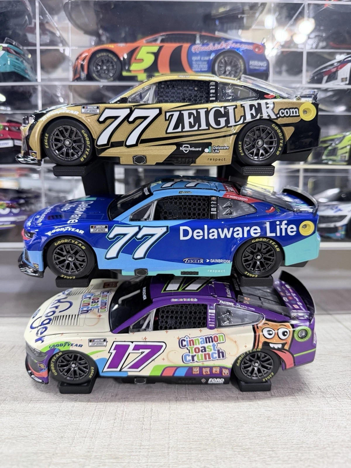3 Tier 3D Printed PLA 1/24 Diecast Nascar Display Stand Mount Or Shelf