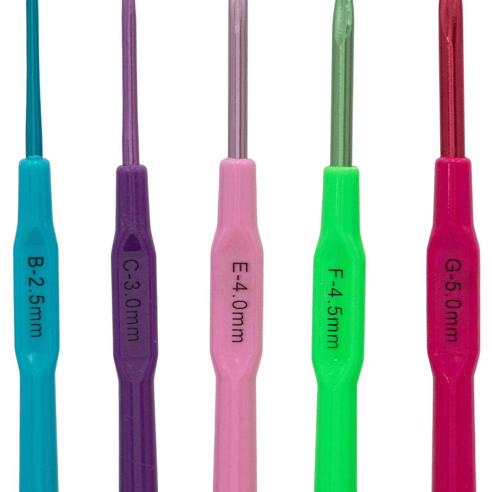 Aluminum Crochet Hooks 5pc Set 2.5-5mm