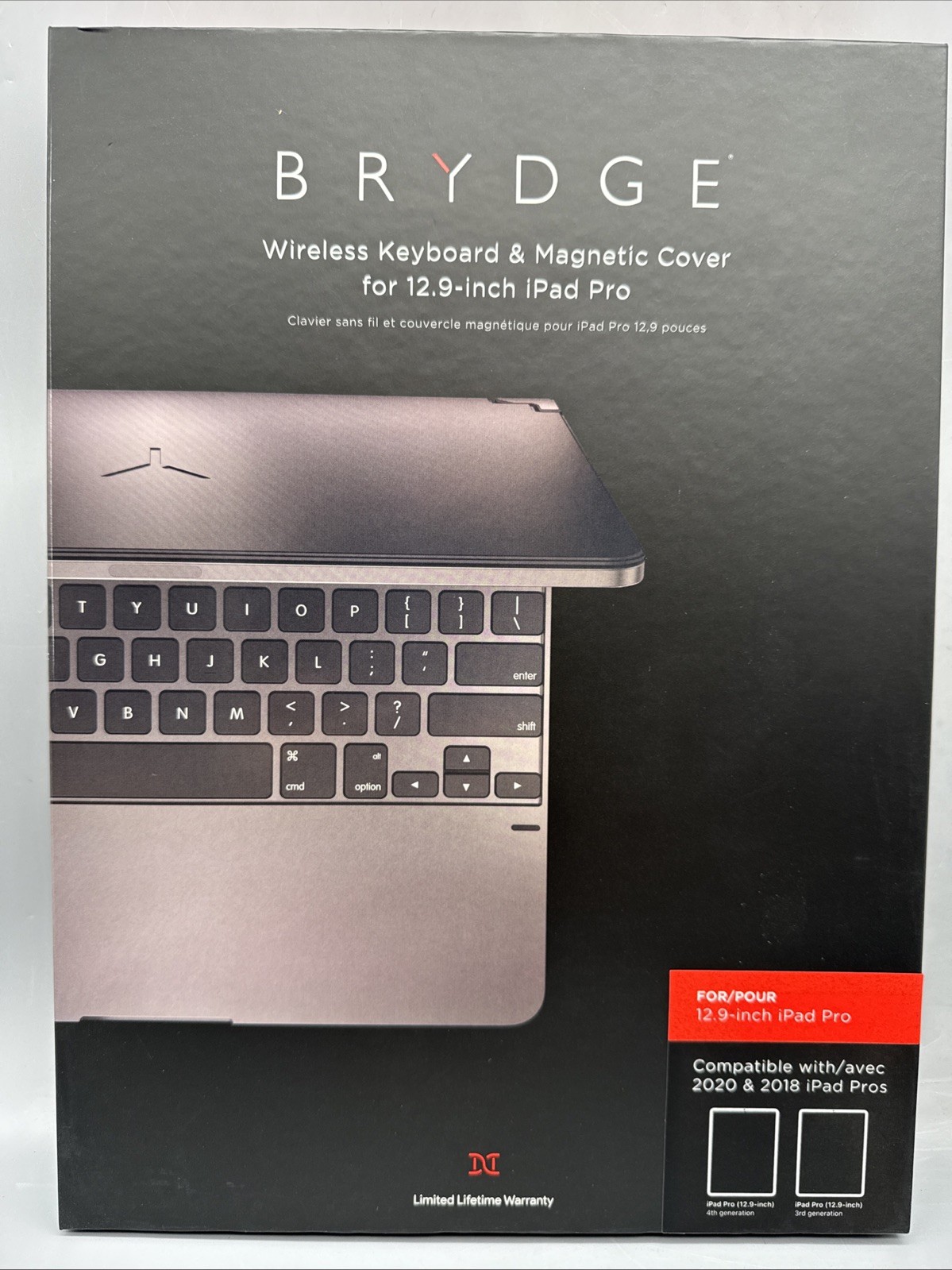 Brydge Wireless Bluetooth Keyboard W/ Backlit Keys for iPad 12.9” Pro 3rd or 4th