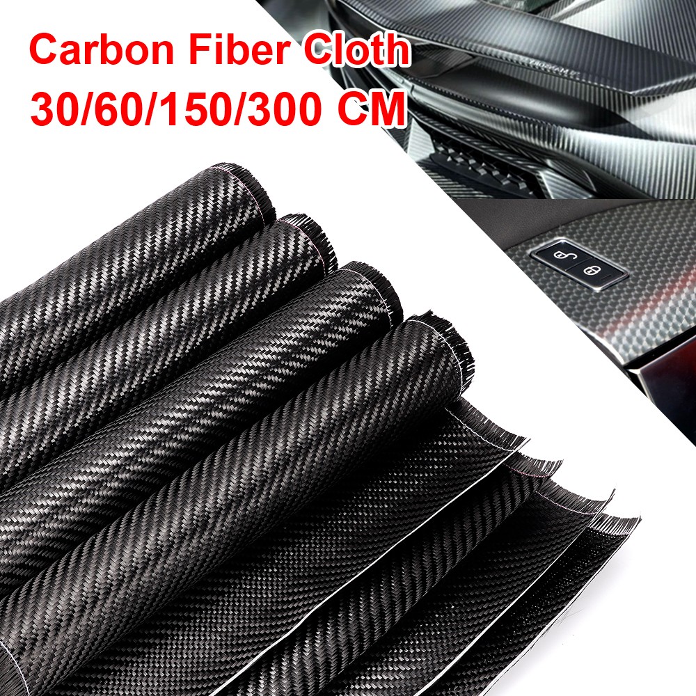5FT x 59" Real Carbon Fiber Fabric Cloth Roll 3k 200gsm 2x2 Twill Weave Black