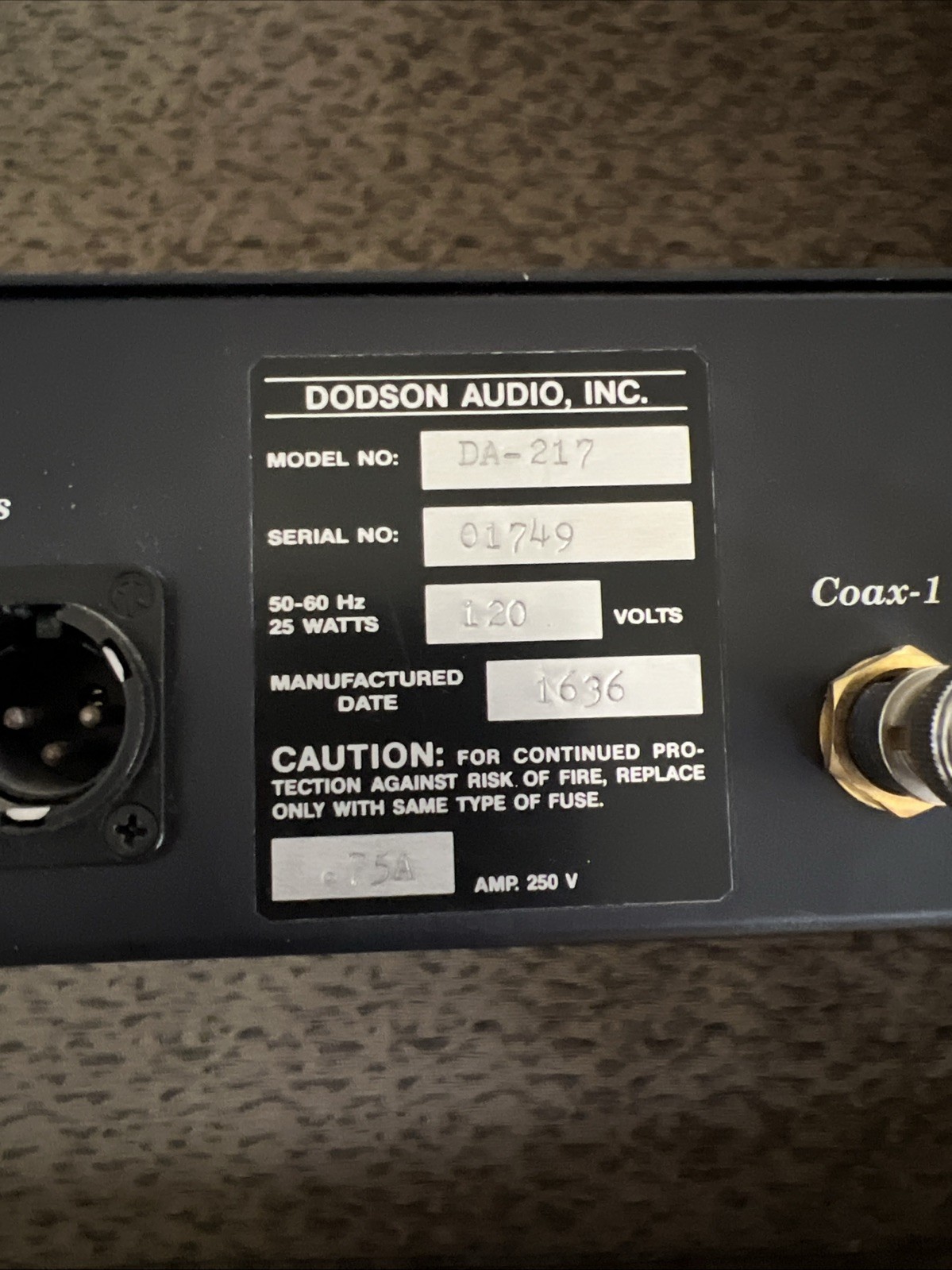 Dodson Research Digital Audio Converter DAC Model Da-217 Processor