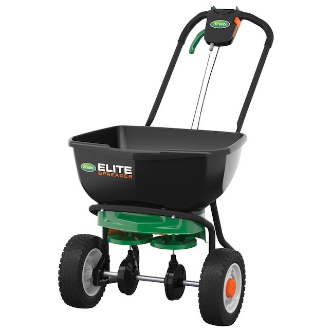 Scotts Elite Spreader Broadcast Spreader 80-lb Capacity Compatible with Ice Melt