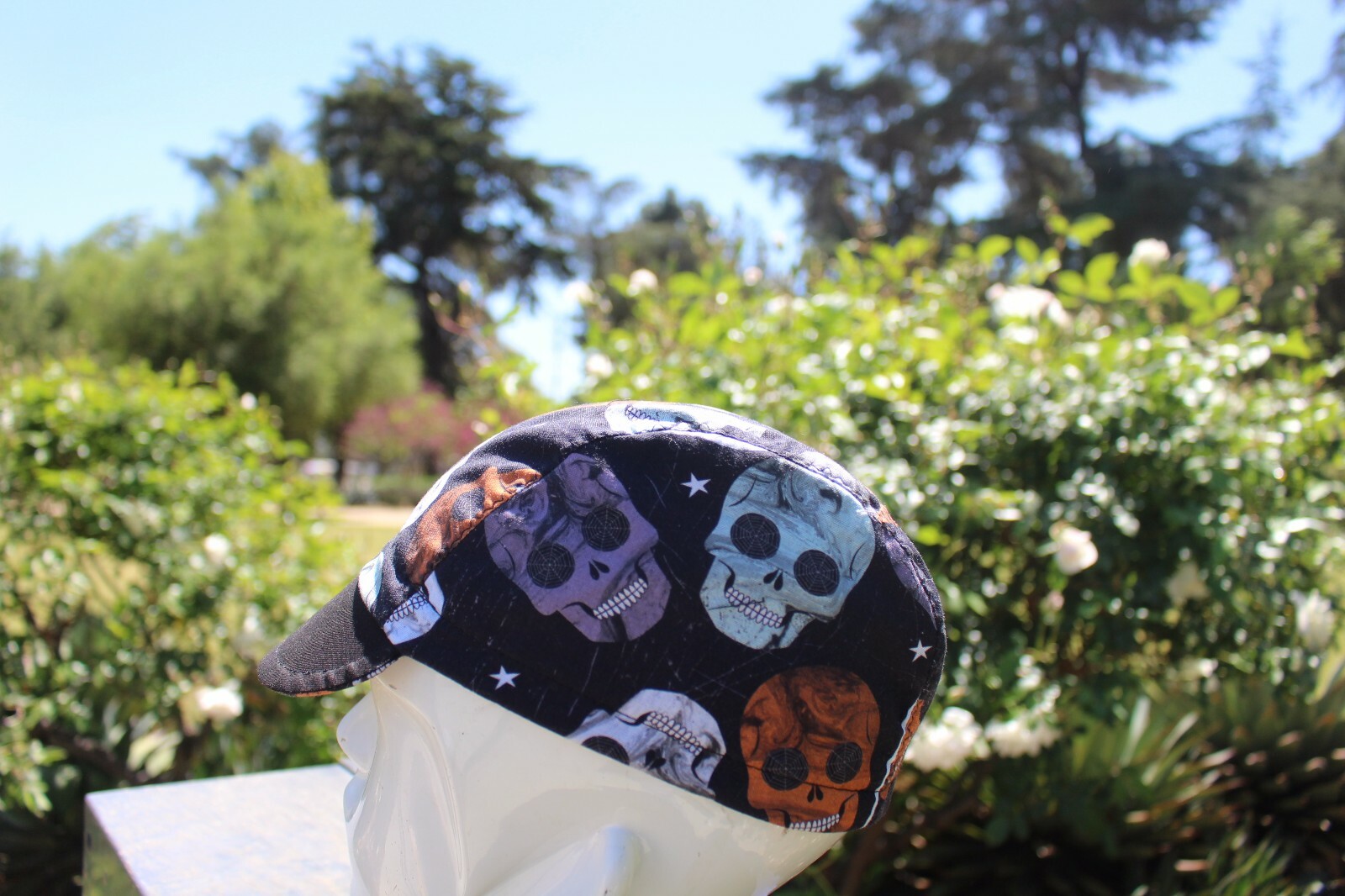 CYCLING CAP SKULL HANDMADE IN USA,   S M L