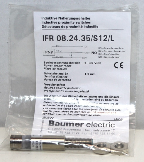New in Package Baumer Proximity Switch # IFR 08.24.35/S12/L, IFR082435S12L
