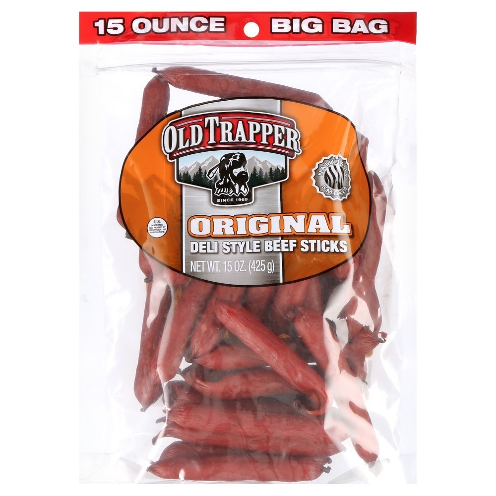 Resealable Bag of Original Beef Sticks 15oz Bulk Natural Protein Snacks for
