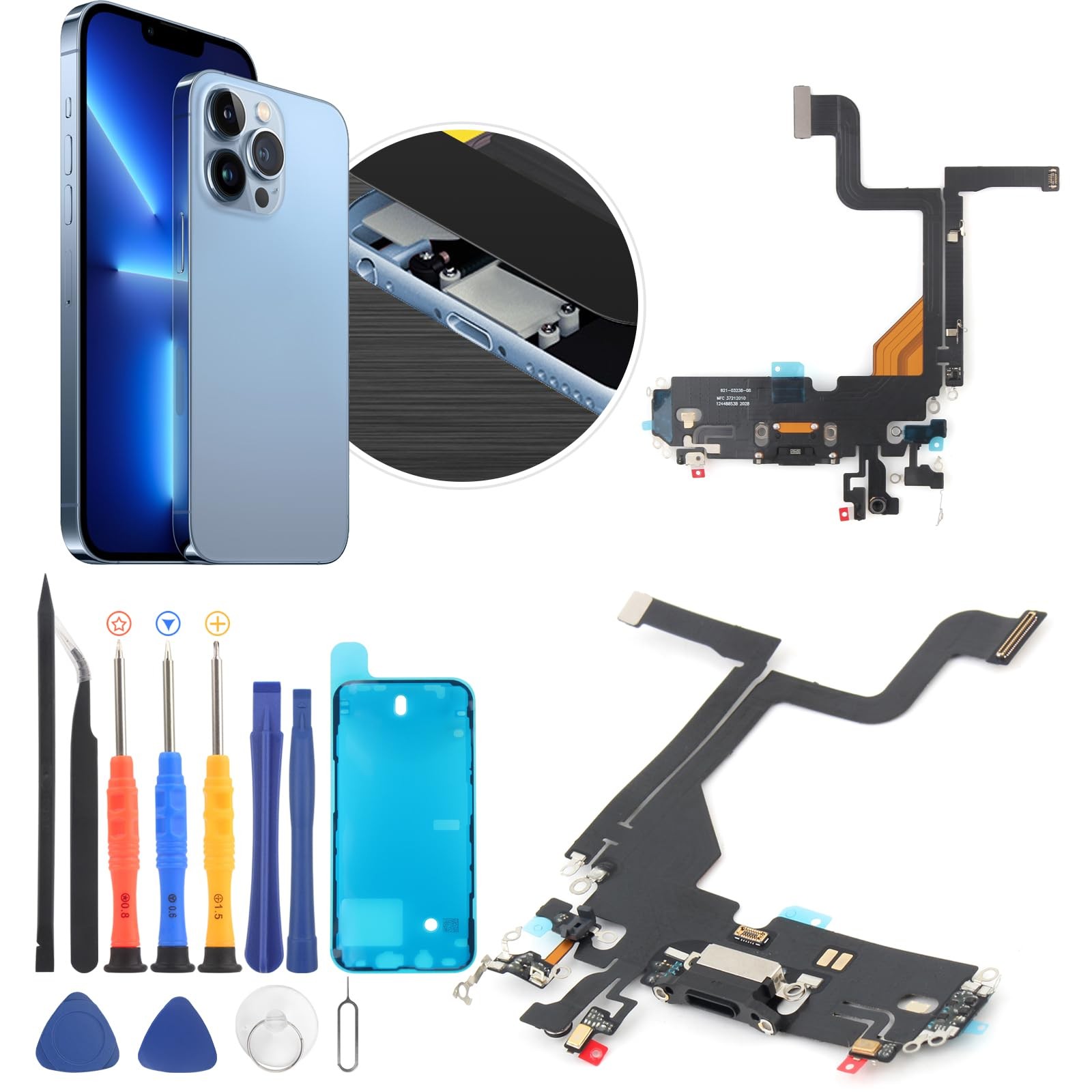 for iPhone 13 Pro Charging Port Flex Cable Replacement for iPhone 13 Pro Repl...