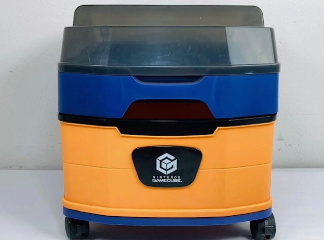 GameCube Station Rack Storage Orange Purple OEM Nintendo Wheel Castors Japan F/S
