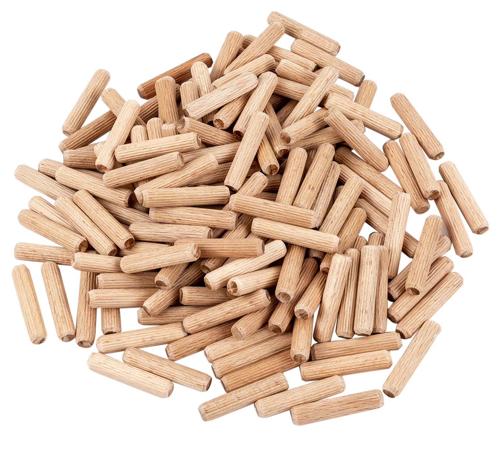 Fluted Wood Kiln Dowel Pins 1/4" X 1" 100 Pieces Made Of Beech