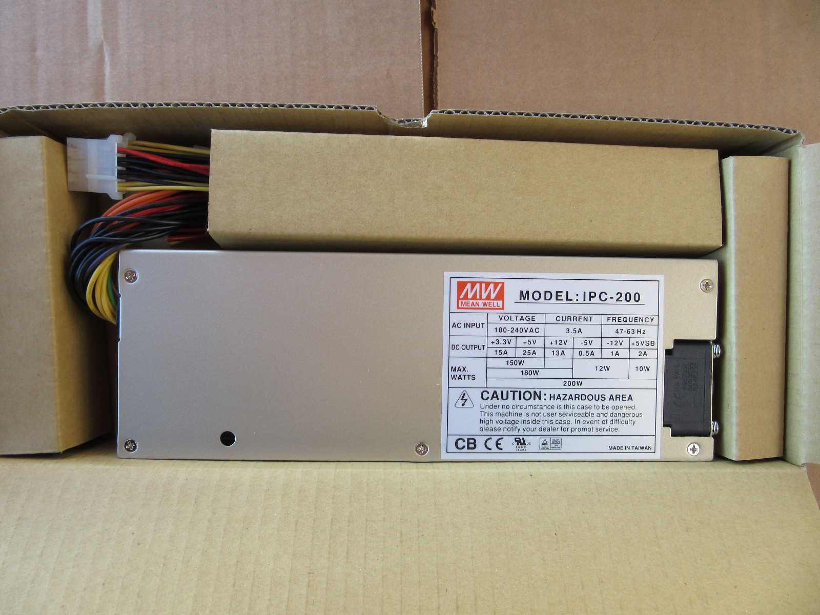Mean Well IPC-200 AC to DC Power Supply 100-240VAC to 3-12V 200W NEW!!!