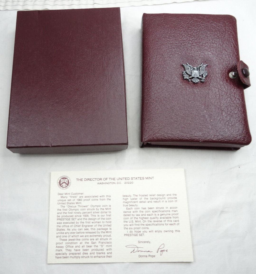1983-S Olympic Prestige Proof Set Silver Dollar with Box & COA OGP 6 Coins