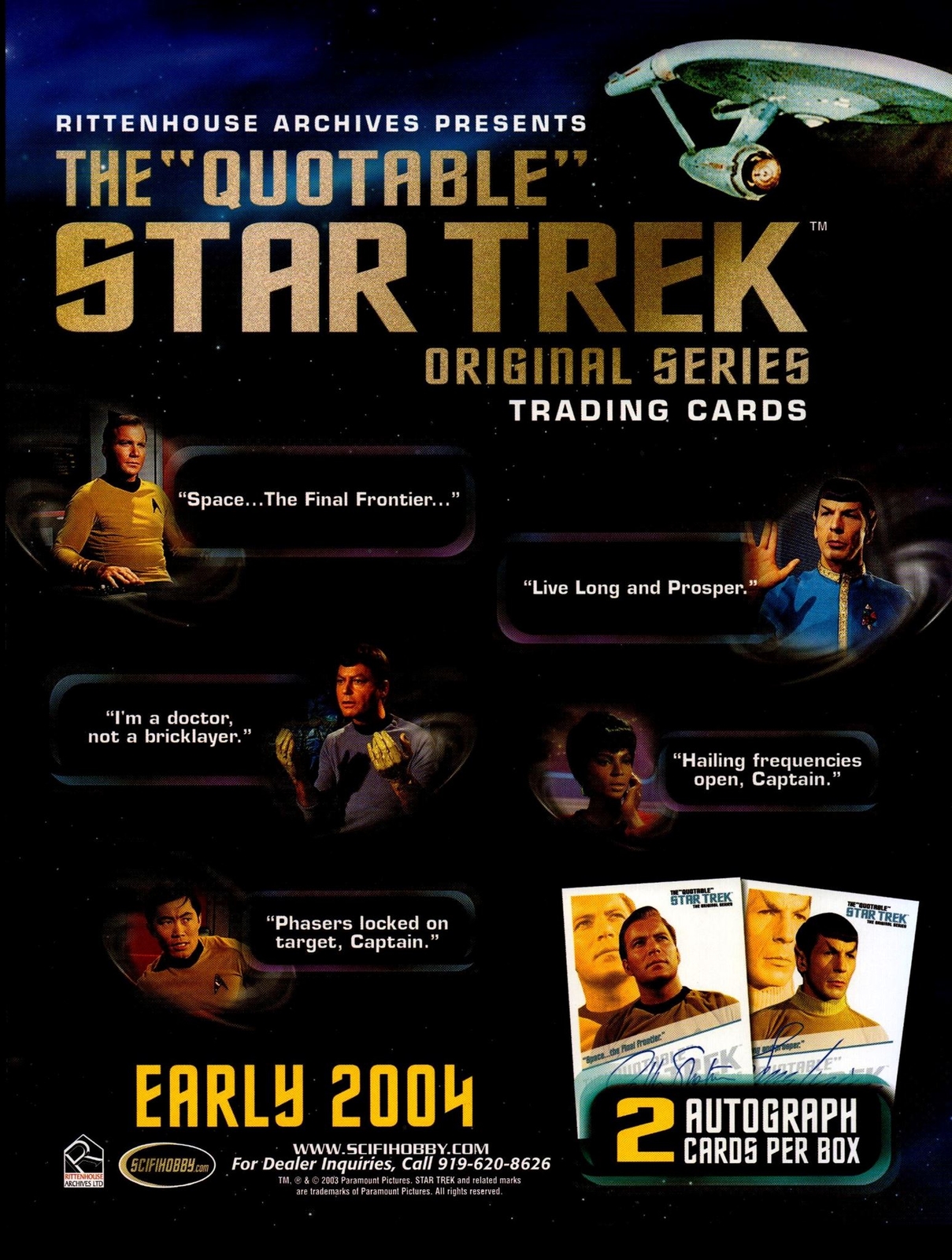 The Quotable Star Trek Original Series TOS Trading Card Dealer Sell Sheet Sale