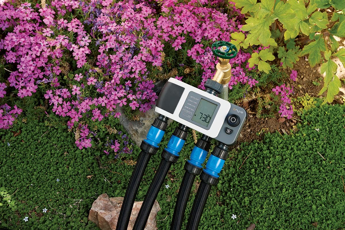 4-Port Smart Hose Watering Timer App Controlled Bluetooth Weather Adjusting