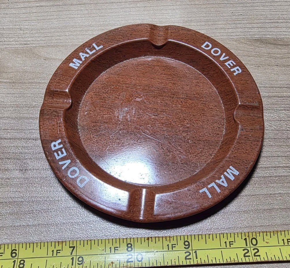 Vintage Dover Mall Advertising Metal Ashtray